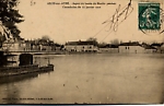 Inondations 1910 - Bief du Moulin, pont de l'Aube, quai de la Tannerie