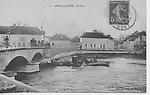 Pont de l'Aube-Dragage du lit de l'Aube-Rue des Ponts en arrière plan-maison de Danton et rue de Châ