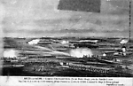Combat d'Arcis sur Aube près du moulin à vent le 20 mars 1814 ( gravure )