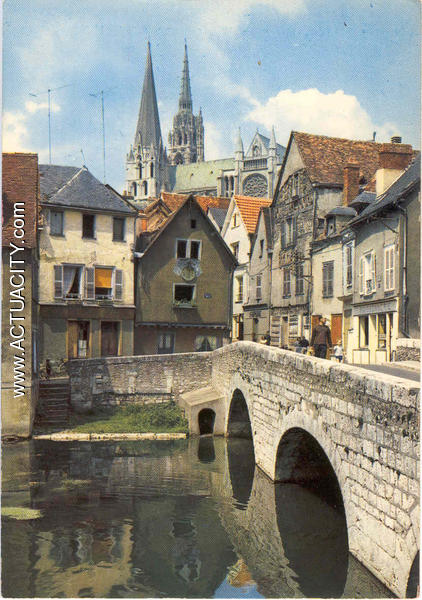Pont sur l'Eure + Cathedrale, 1974