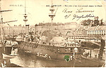 Brest - Entrée d'un Cuirassé dans le port