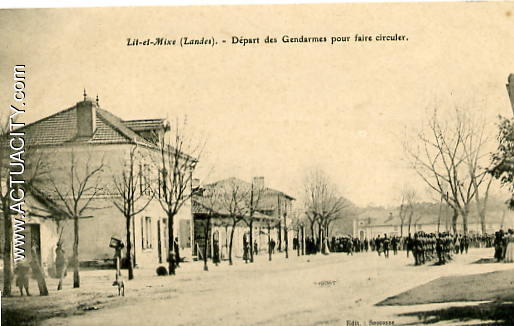 Grève de 1906/1907 des ouvriers gemmeurs (revendications salariales) - Départ des gendarmes pour fai