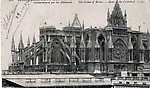 Guerre européenne 1914. Le crime de Reims. Abside de la cathédrale( côté nord) après le bombardement
