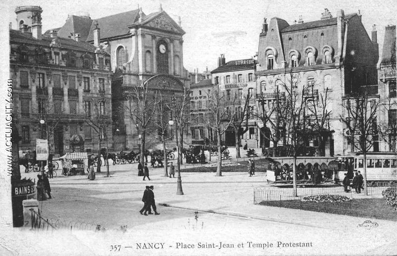 La Place Saint-Jean et le Temple Protestant vers 1905