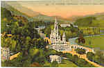 Lourdes : la basilique, vue prise du château-fort