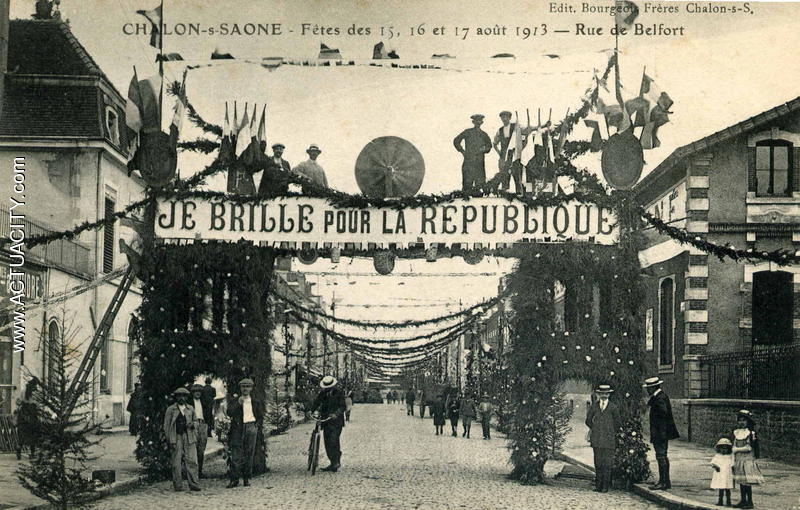 Fête des 15, 16, 17 août 1913. Inauguraton du pont Jean Richard (maire de Chalon sur Saône de 1904 à