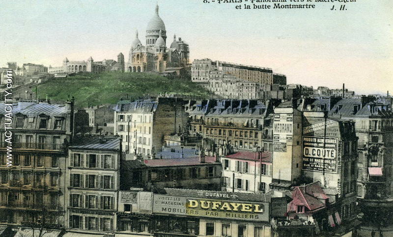 Panorama vers le Sacré Coeur et la Butte Montmartre