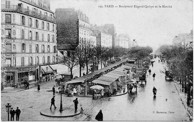 Boulevard Edgar Quinet
et le marché
