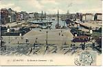Bassin du commerce dans le port du Havre avant 1940  carte couleur