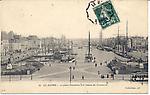 Bassin du Commerce  et place Gambetta dans le port du Havre avant 1940 en N et Blc