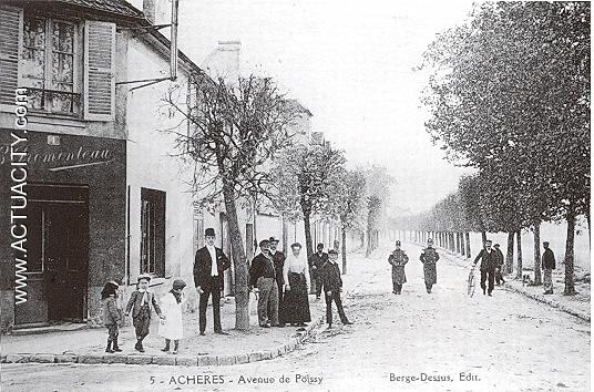 Carte postale ancienne d'Achères (78260)  Avenue de Poissy  Actuacity