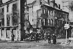 Incendie volontaire de la ville par les Allemands - Novembre 1944. Angle de la rue Thiers et rue du 
