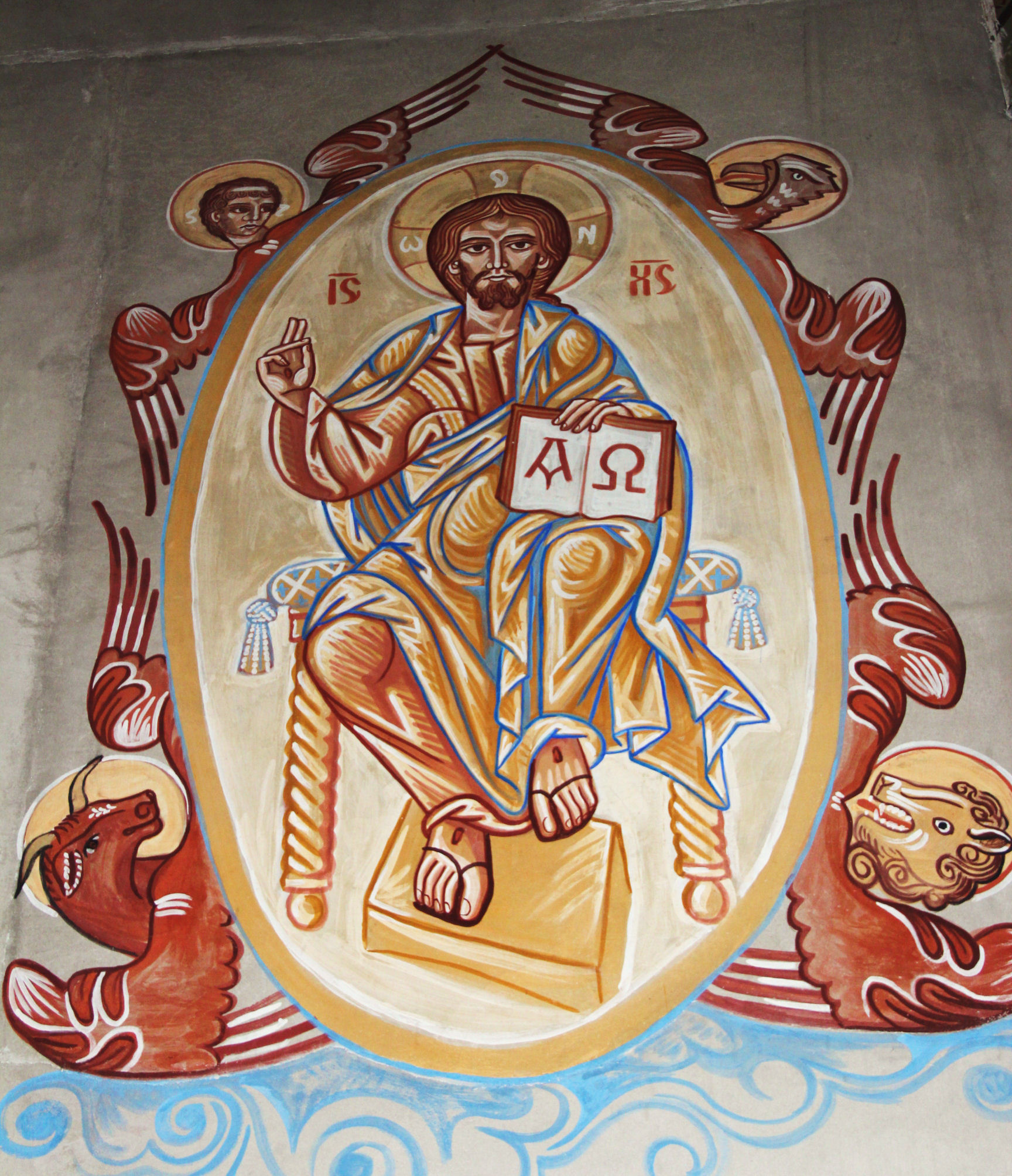 Fresque du Christ engloire