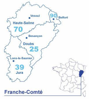 Carte Franche-Comté