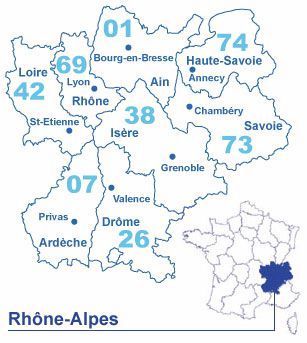 Carte Rhône-Alpes